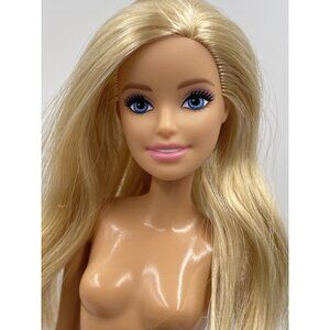 Barbie Doll Blonde Hair Articulated Knees Left Arm Bent Nude for OOAK Custom